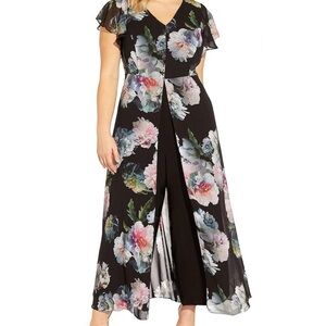 Floral Black Jumpsuit